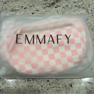 Pink Checkered Crossbody Bag